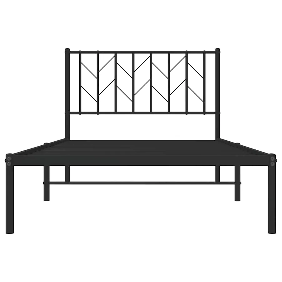 Cadre de lit métal sans matelas avec tête de lit noir 100x200cm - 6