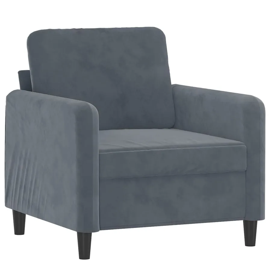 Fauteuil avec repose-pied Gris foncé 60 cm Velours - 4