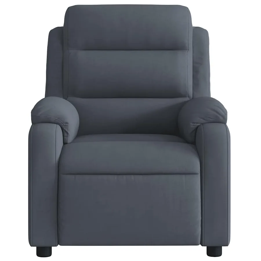 Fauteuil de massage inclinable gris foncé velours - 8