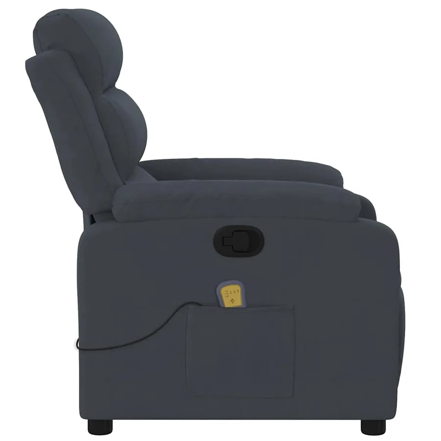 Fauteuil de massage inclinable gris foncé velours - 9