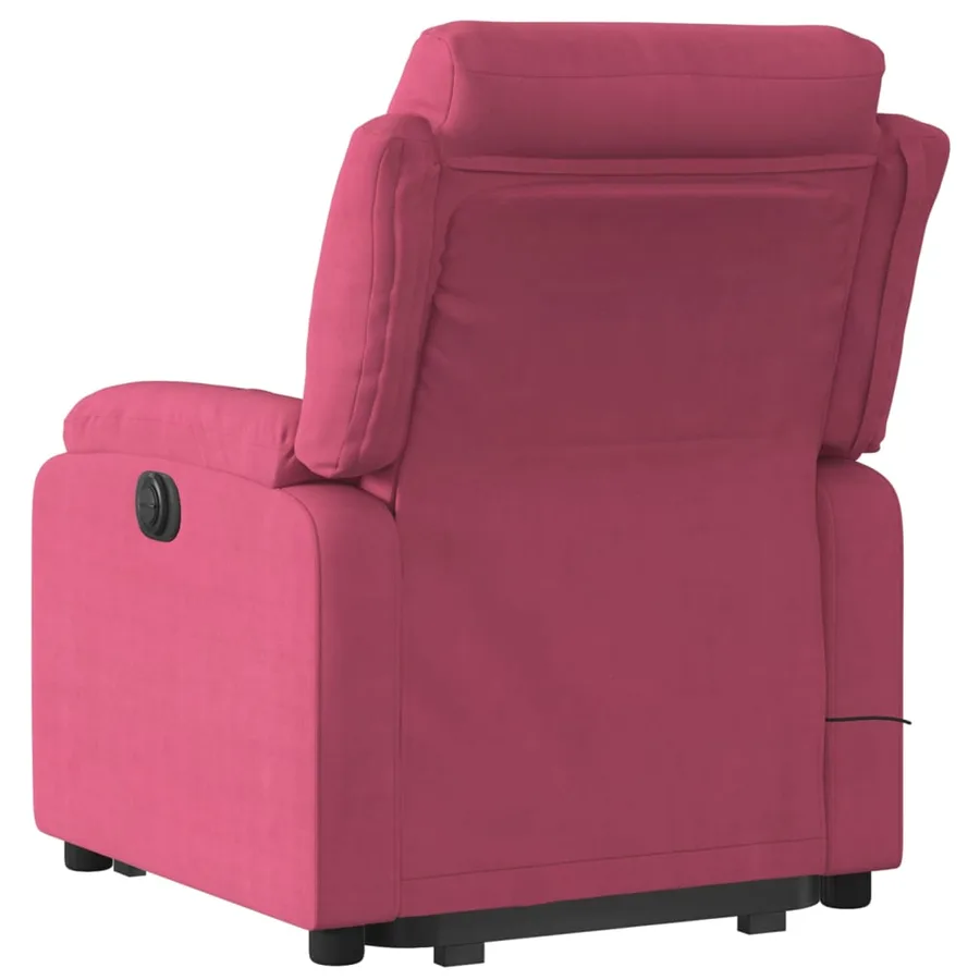 Fauteuil de massage inclinable Rouge bordeaux Velours - 4