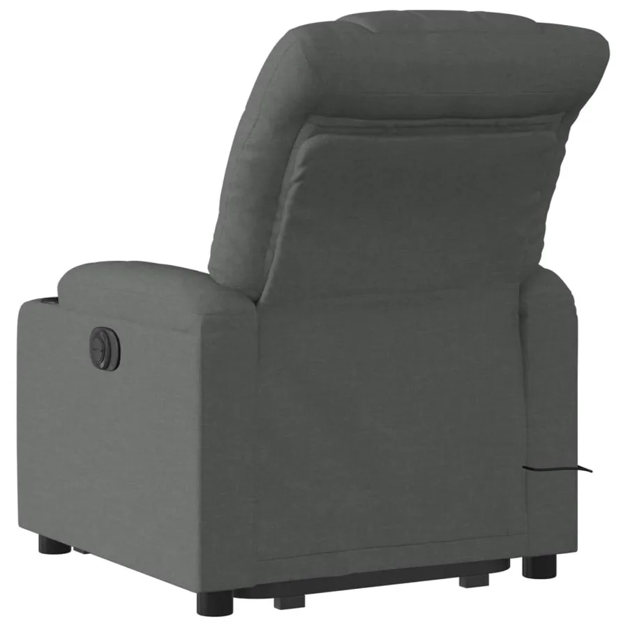 Fauteuil inclinable de massage électrique Gris foncé Tissu - 5