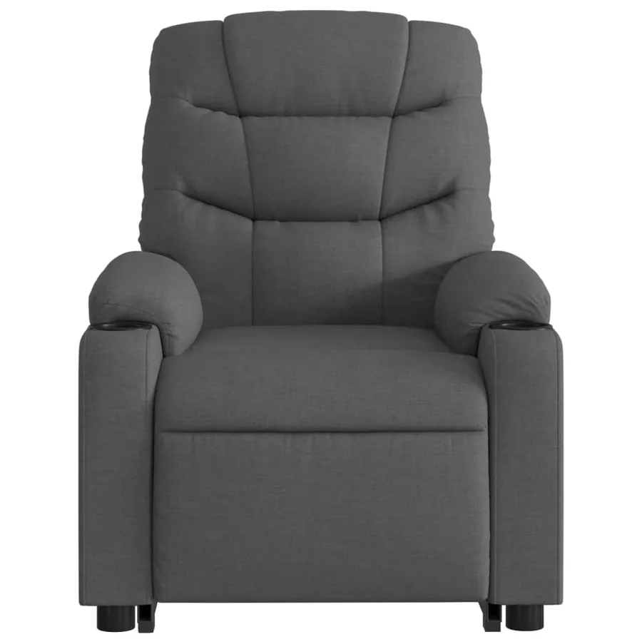 Fauteuil inclinable de massage électrique Gris foncé Tissu - 9