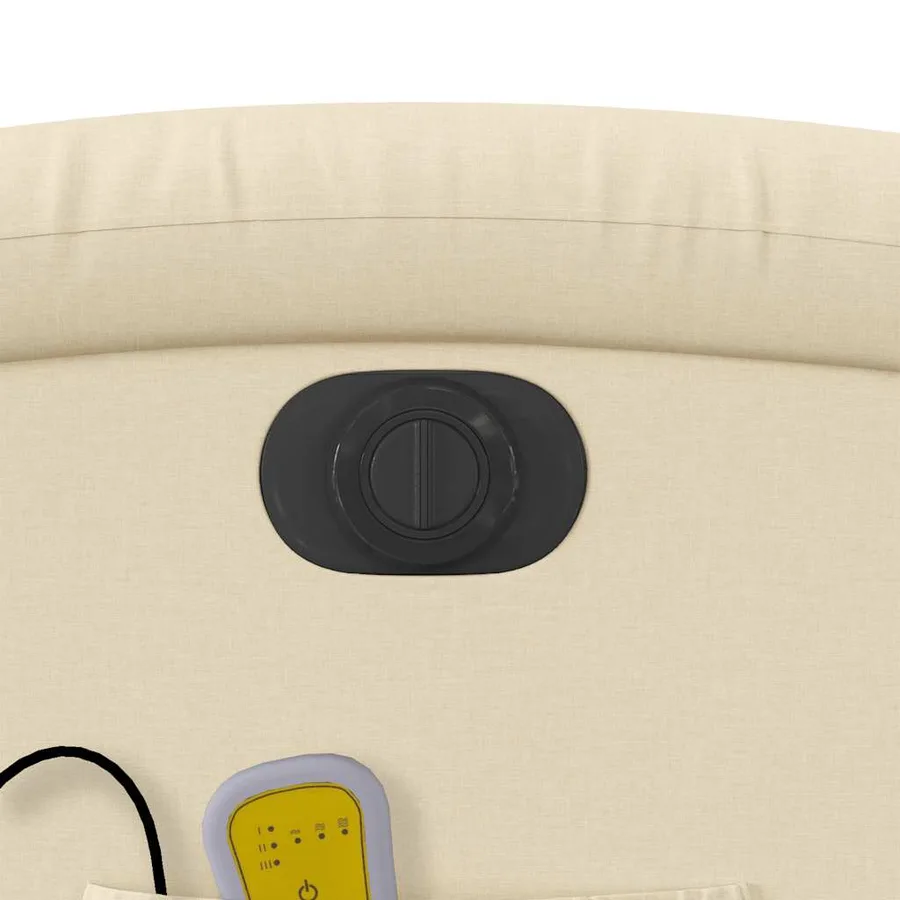 Fauteuil inclinable de massage électrique Crème Tissu - 13