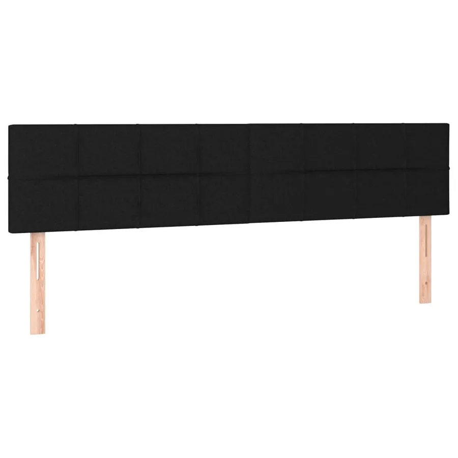 Sommier à lattes de lit avec matelas Noir 200x200 cm Tissu - 6