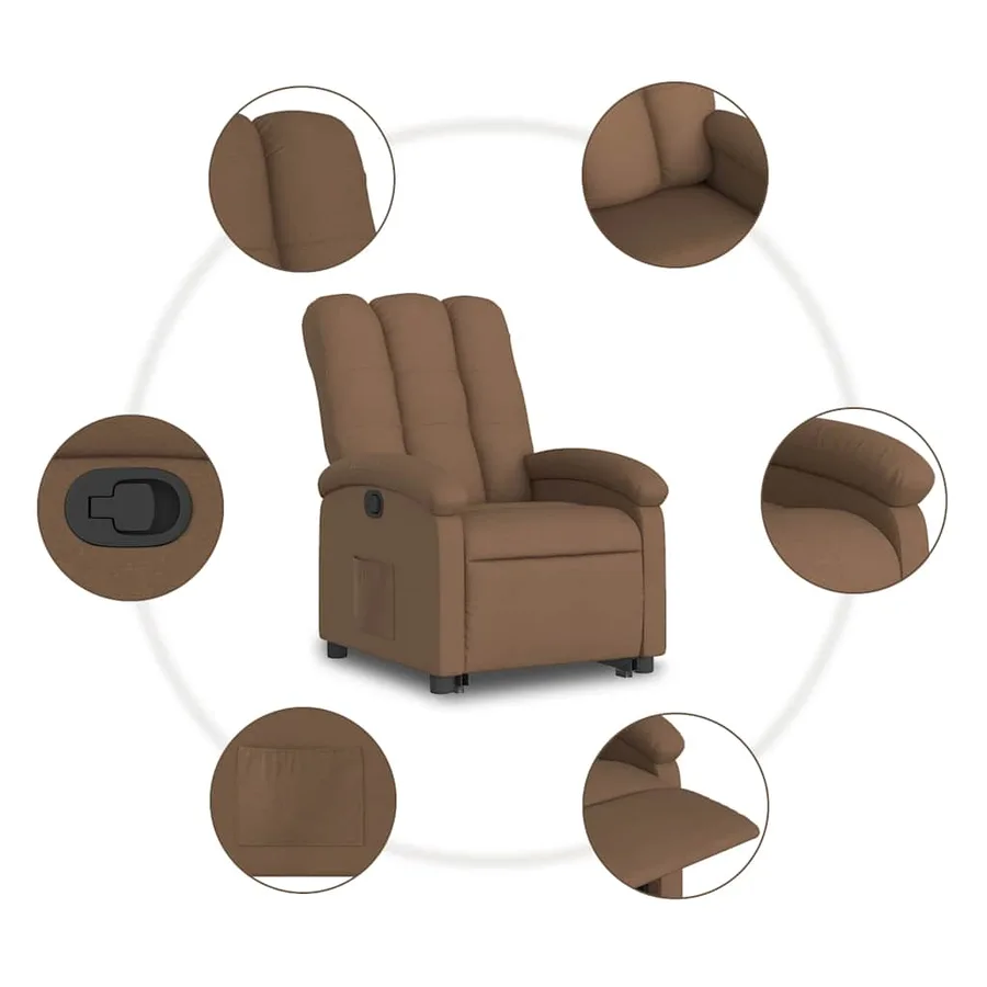 Fauteuil inclinable Marron Tissu - 8
