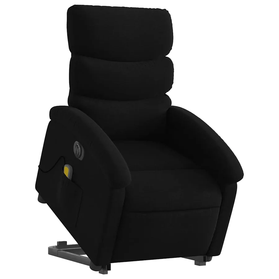 Fauteuil inclinable de massage électrique Noir Tissu - 3
