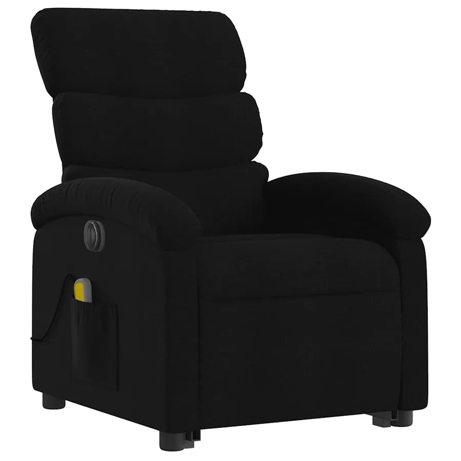 Fauteuil inclinable de massage électrique Noir Tissu - 4
