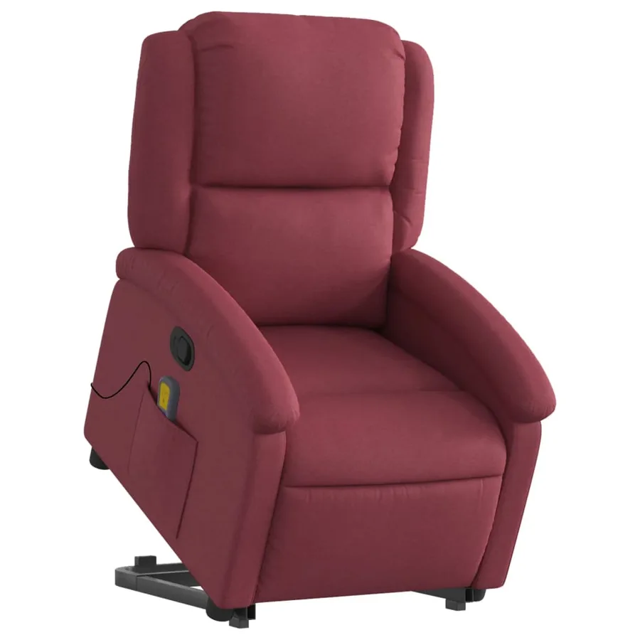 Fauteuil inclinable de massage Rouge bordeaux Tissu - 3