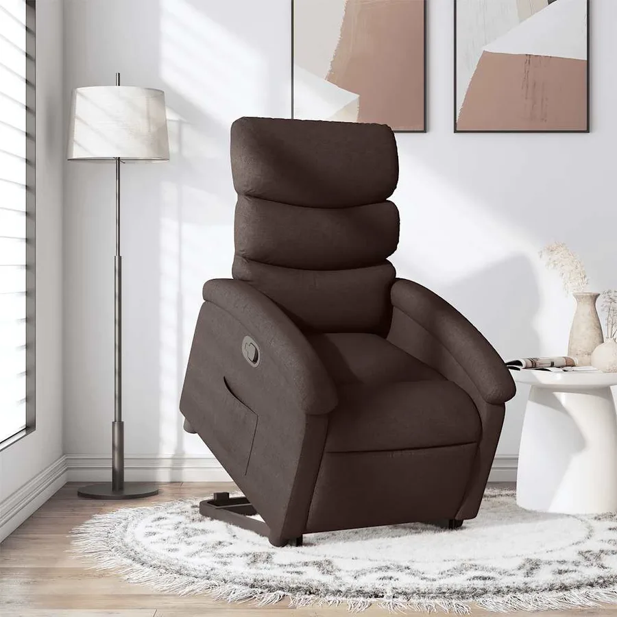 Fauteuil inclinable marron foncé tissu - 15