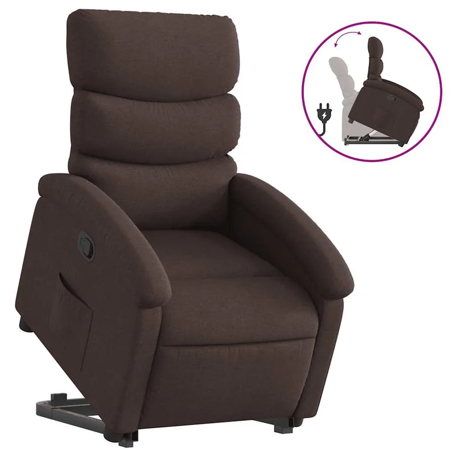 Fauteuil inclinable marron foncé tissu - 2