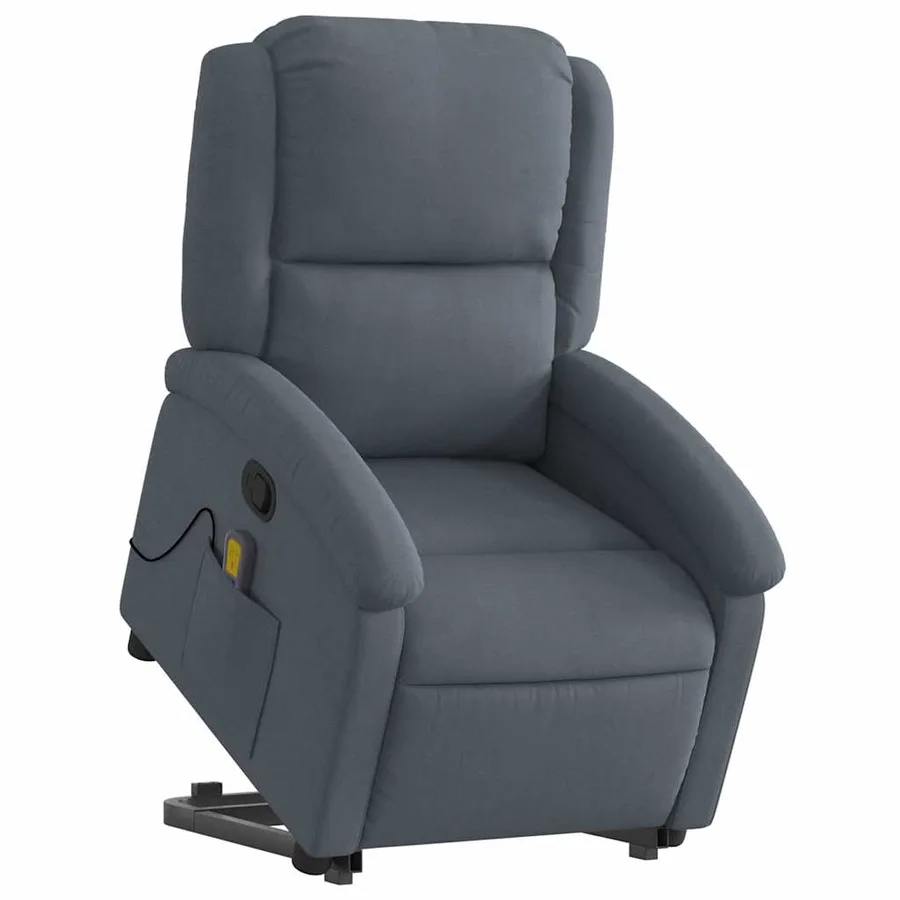Fauteuil de massage inclinable Gris foncé Velours - 3