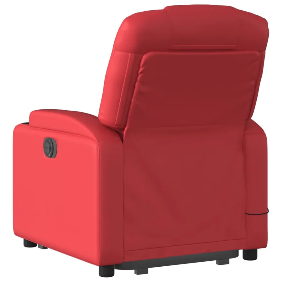 Fauteuil inclinable de massage Rouge Similicuir - 5
