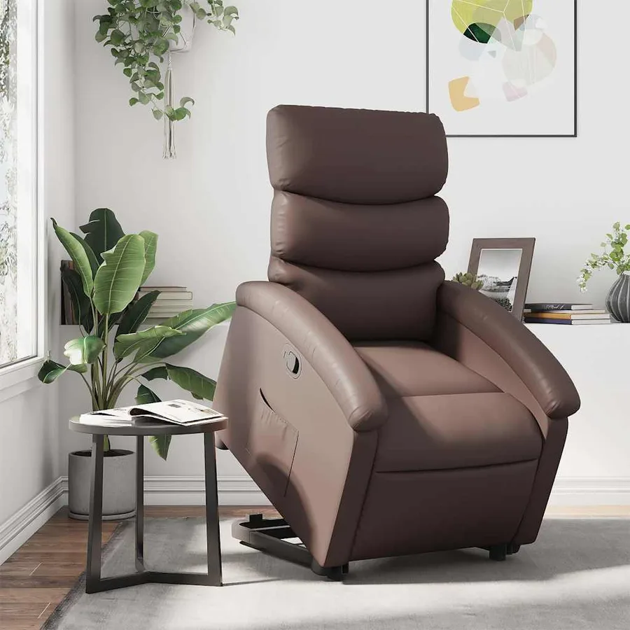 Fauteuil inclinable marron similicuir - 15