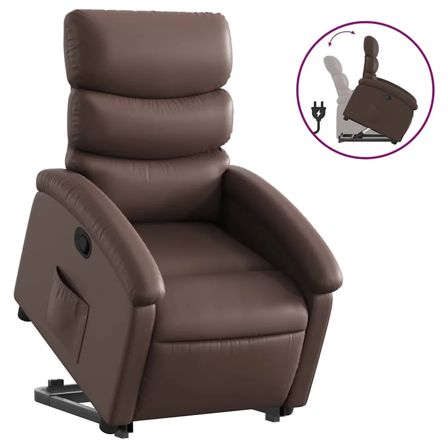 Fauteuil inclinable marron similicuir - 2