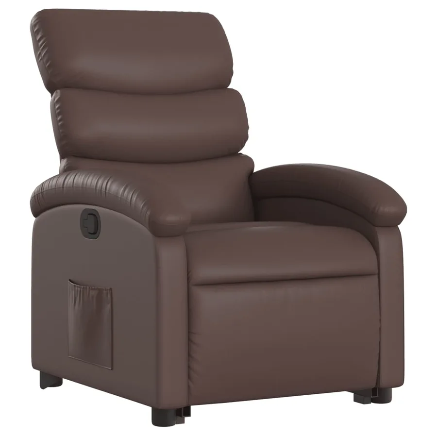 Fauteuil inclinable marron similicuir - 3