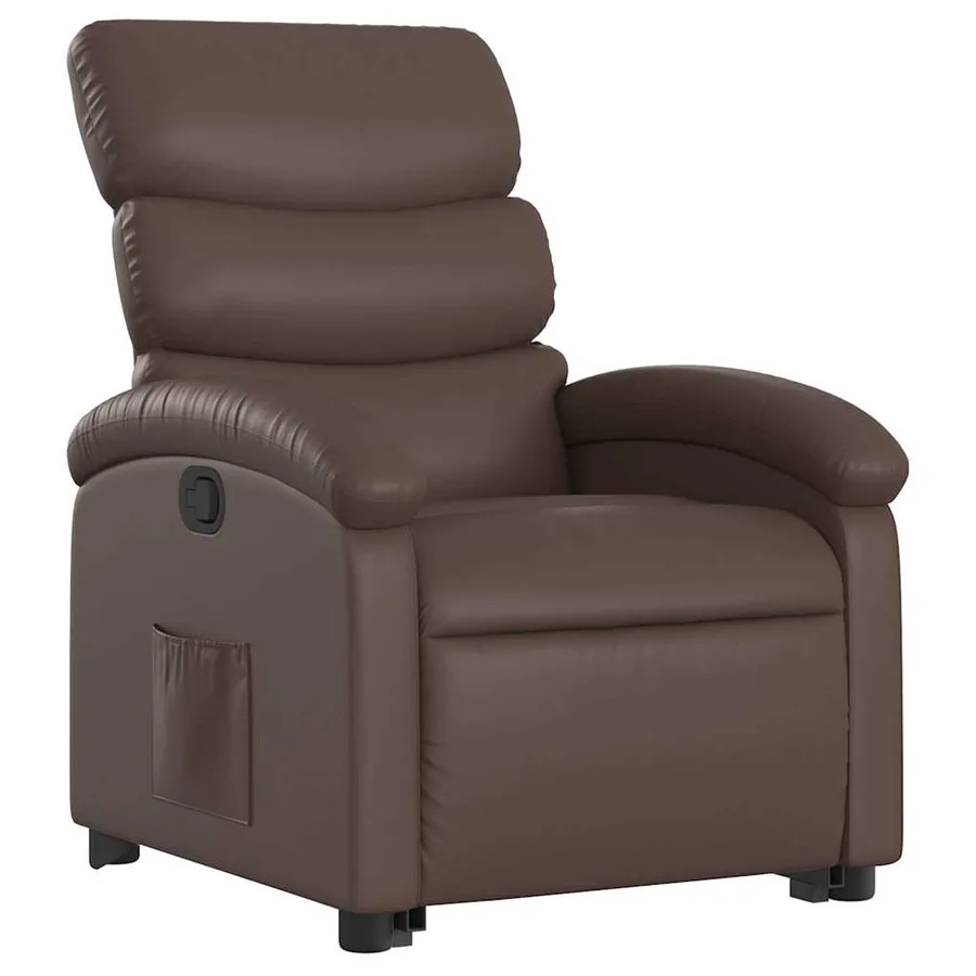Fauteuil inclinable marron similicuir - 4