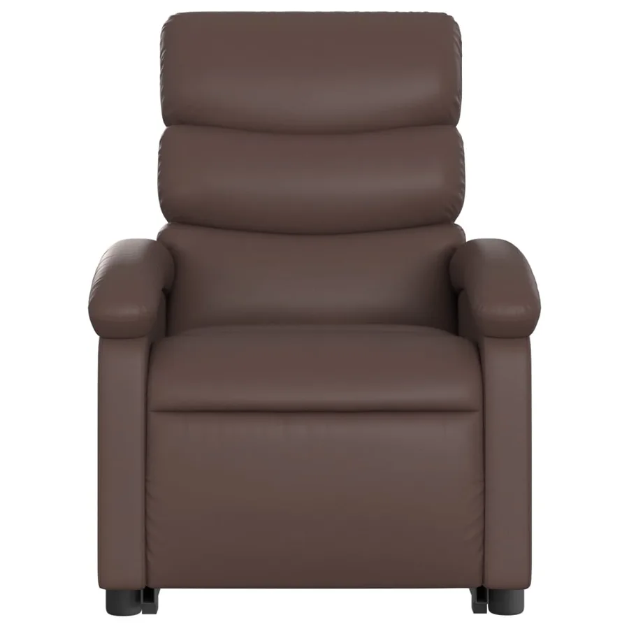 Fauteuil inclinable marron similicuir - 8