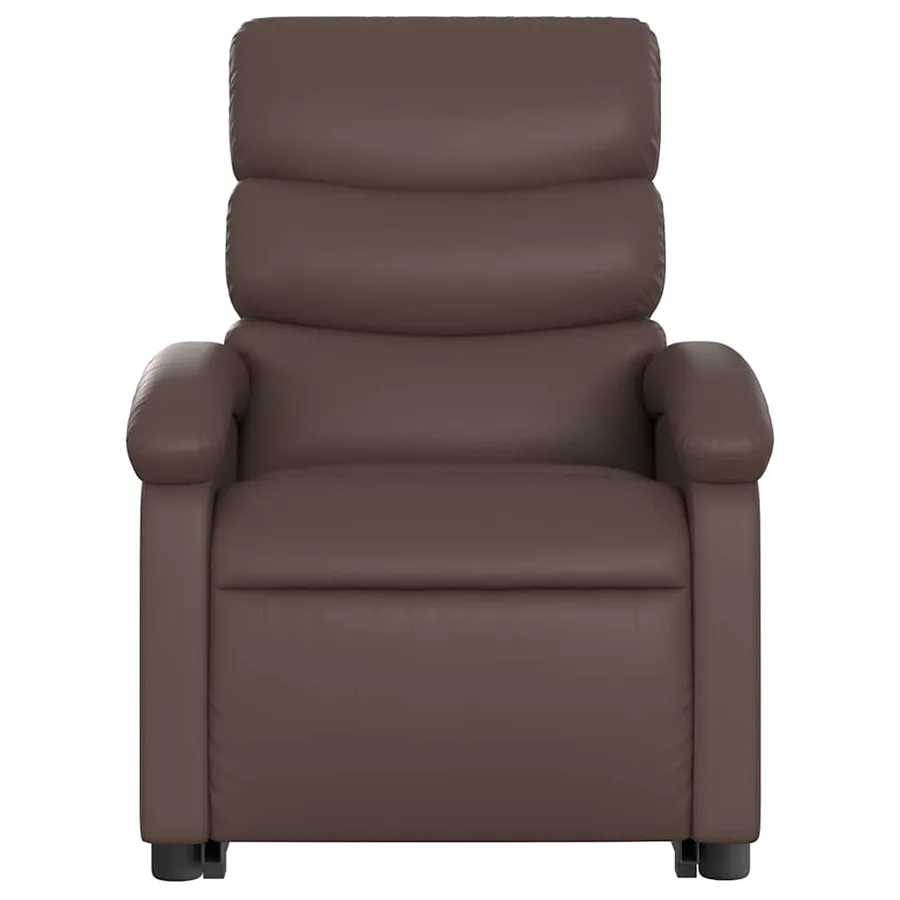 Fauteuil inclinable marron similicuir - 9