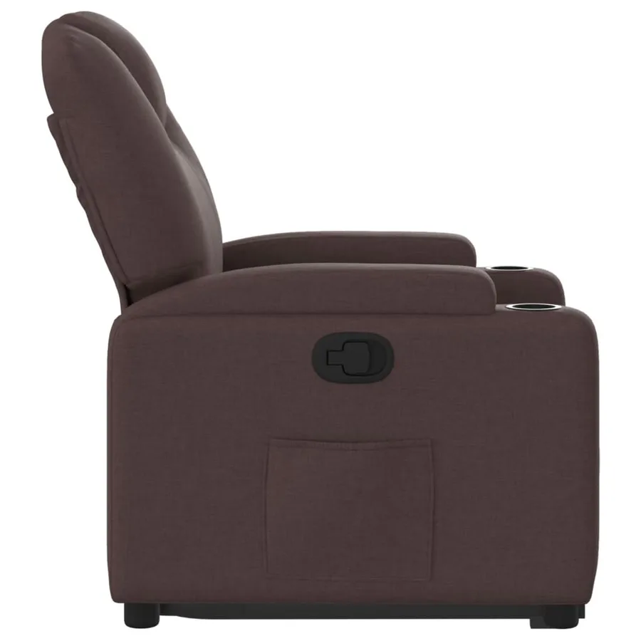 Fauteuil inclinable marron foncé tissu - 10