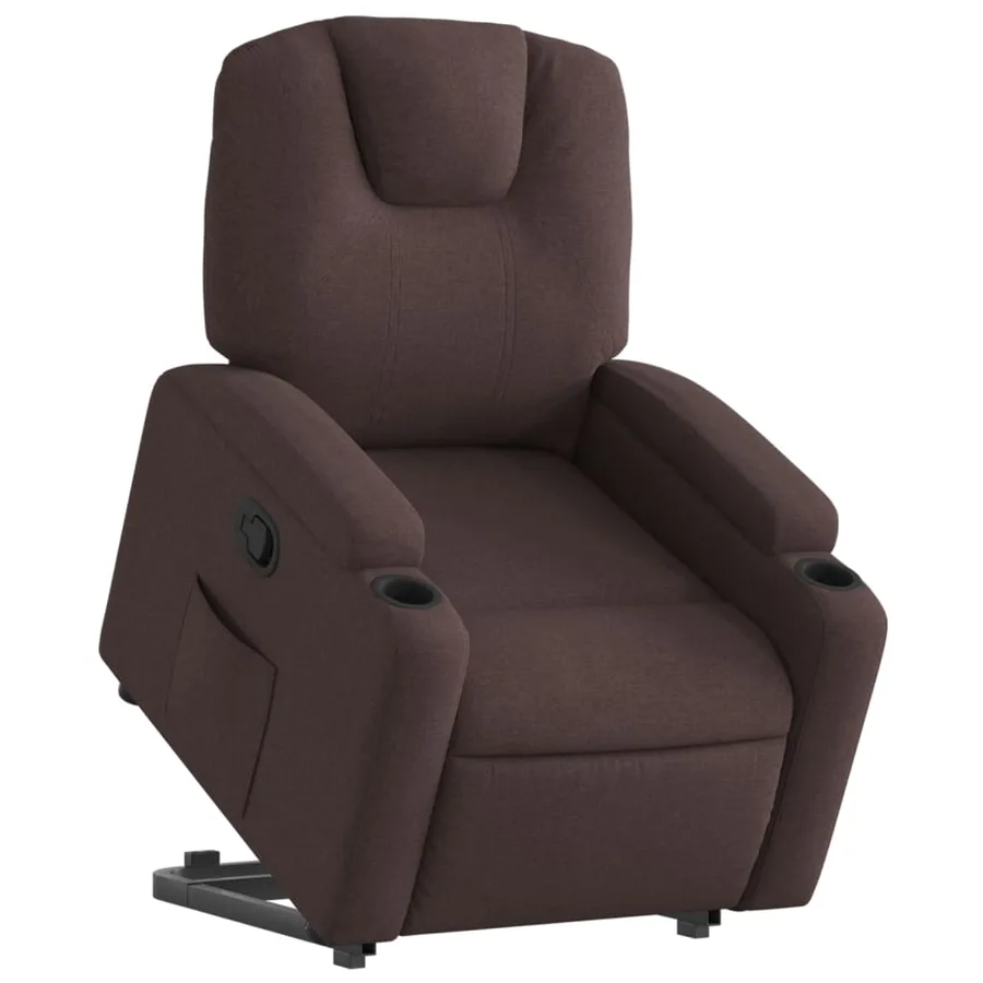 Fauteuil inclinable marron foncé tissu - 3