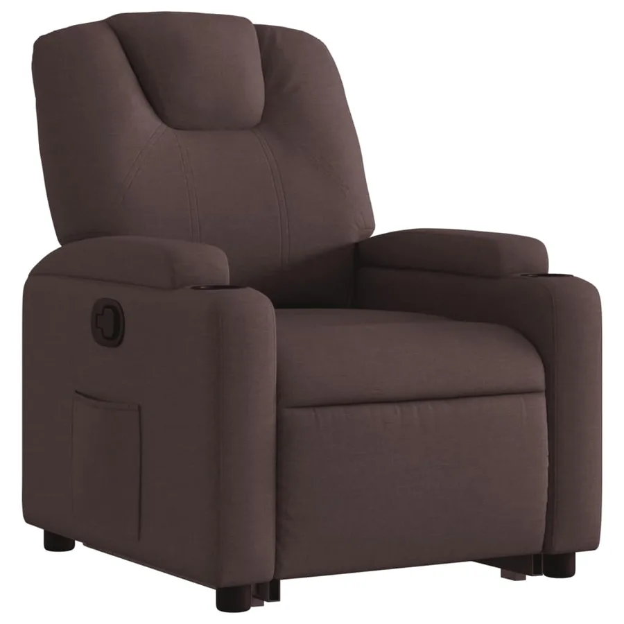 Fauteuil inclinable marron foncé tissu - 4