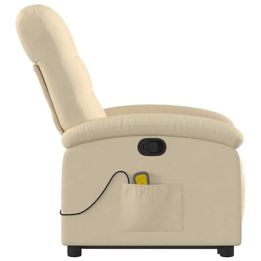 Fauteuil inclinable de massage Crème Tissu - 10
