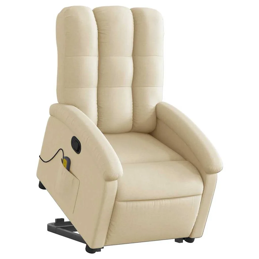 Fauteuil inclinable de massage Crème Tissu - 3