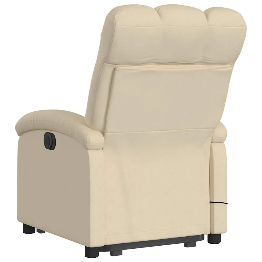 Fauteuil inclinable de massage Crème Tissu - 5