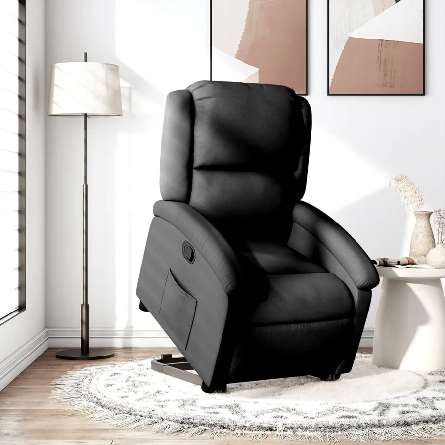 Fauteuil inclinable noir tissu - 16
