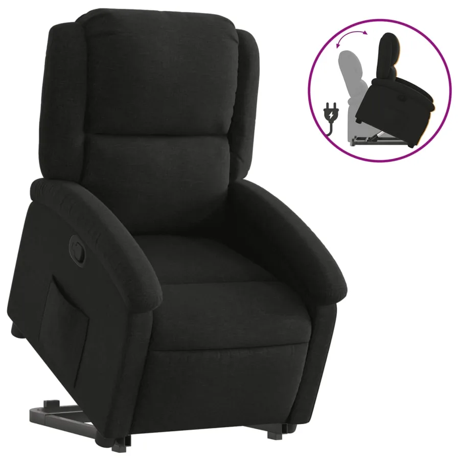 Fauteuil inclinable noir tissu - 2