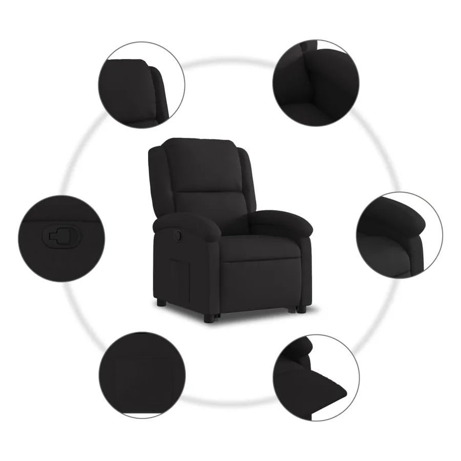 Fauteuil inclinable noir tissu - 8
