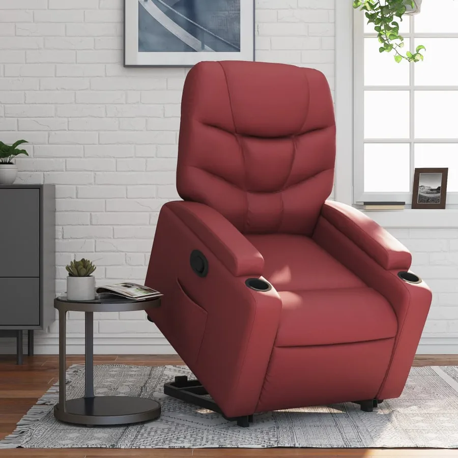 Fauteuil inclinable Rouge bordeaux Similicuir - 15