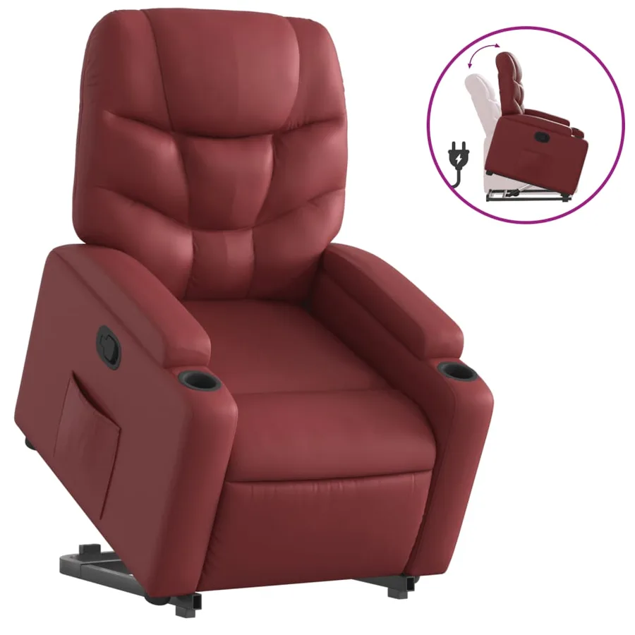 Fauteuil inclinable Rouge bordeaux Similicuir - 2