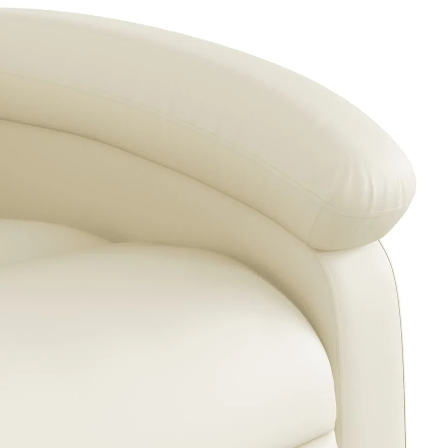 Fauteuil inclinable électrique crème similicuir - 12
