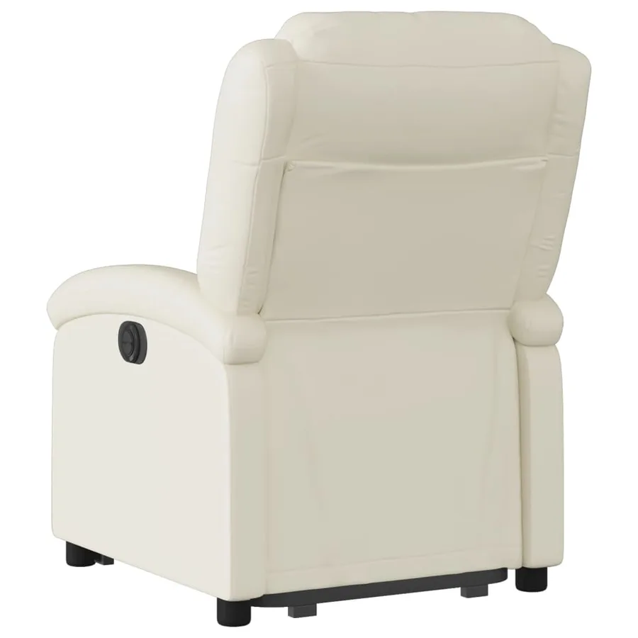 Fauteuil inclinable électrique crème similicuir - 5