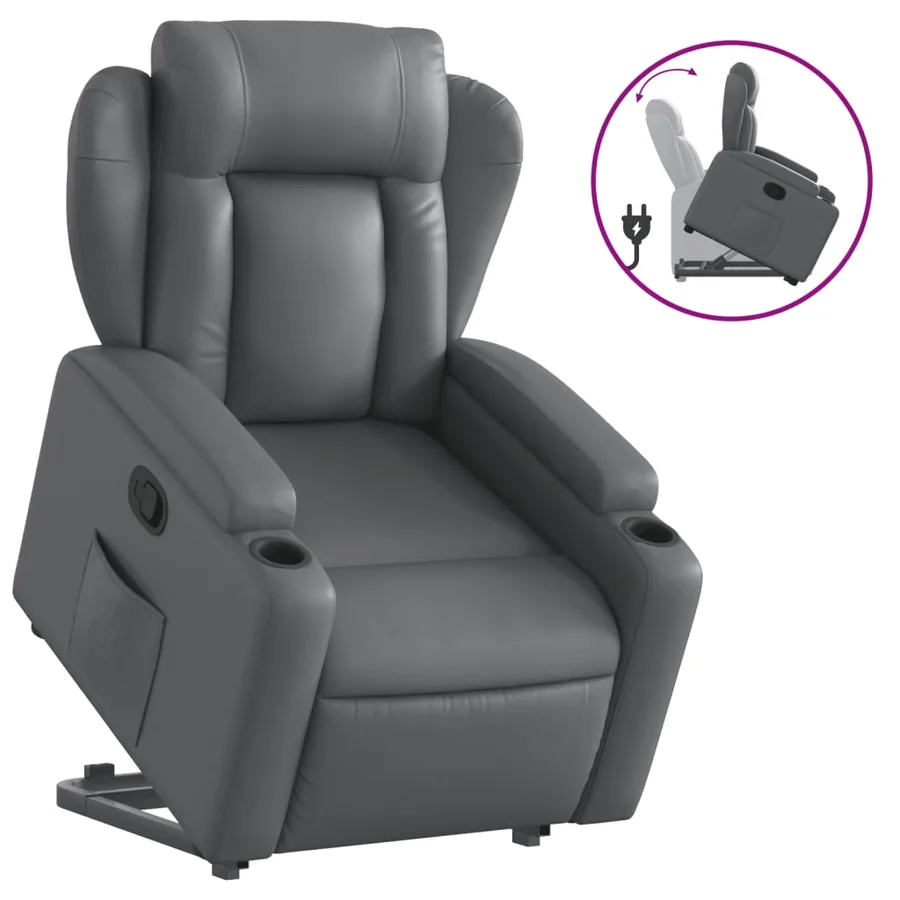 Fauteuil inclinable Gris Similicuir - 2