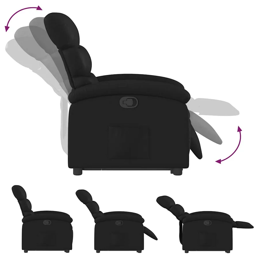 Fauteuil inclinable Noir Similicuir - 7