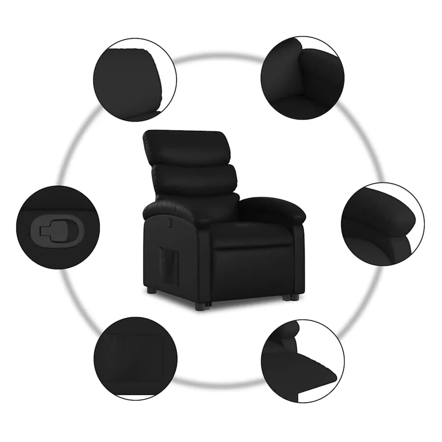Fauteuil inclinable Noir Similicuir - 8