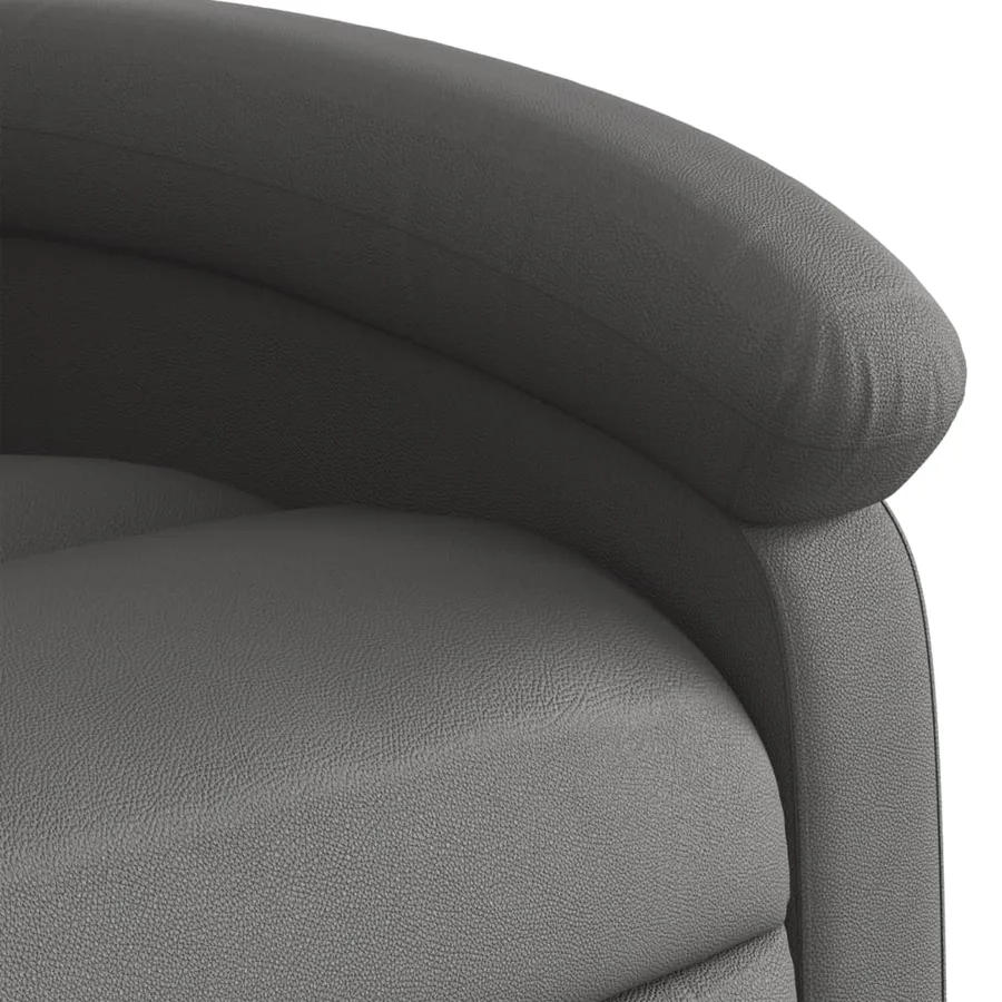 Fauteuil inclinable de massage gris cuir véritable - 11