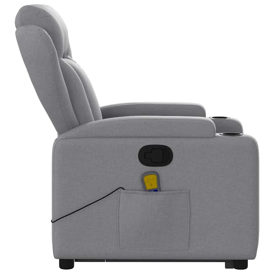 Fauteuil de massage inclinable Gris clair Tissu - 10