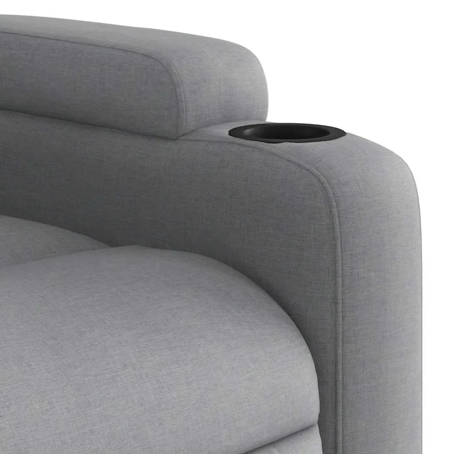 Fauteuil de massage inclinable Gris clair Tissu - 11