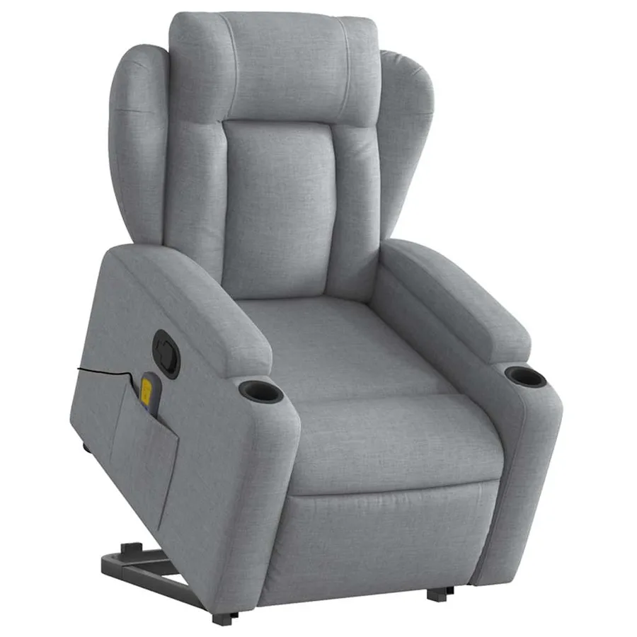 Fauteuil de massage inclinable Gris clair Tissu - 3