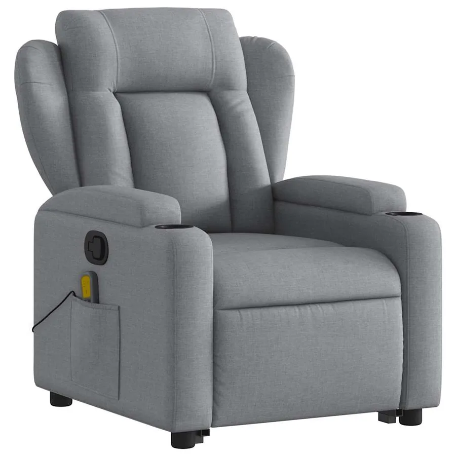 Fauteuil de massage inclinable Gris clair Tissu - 4