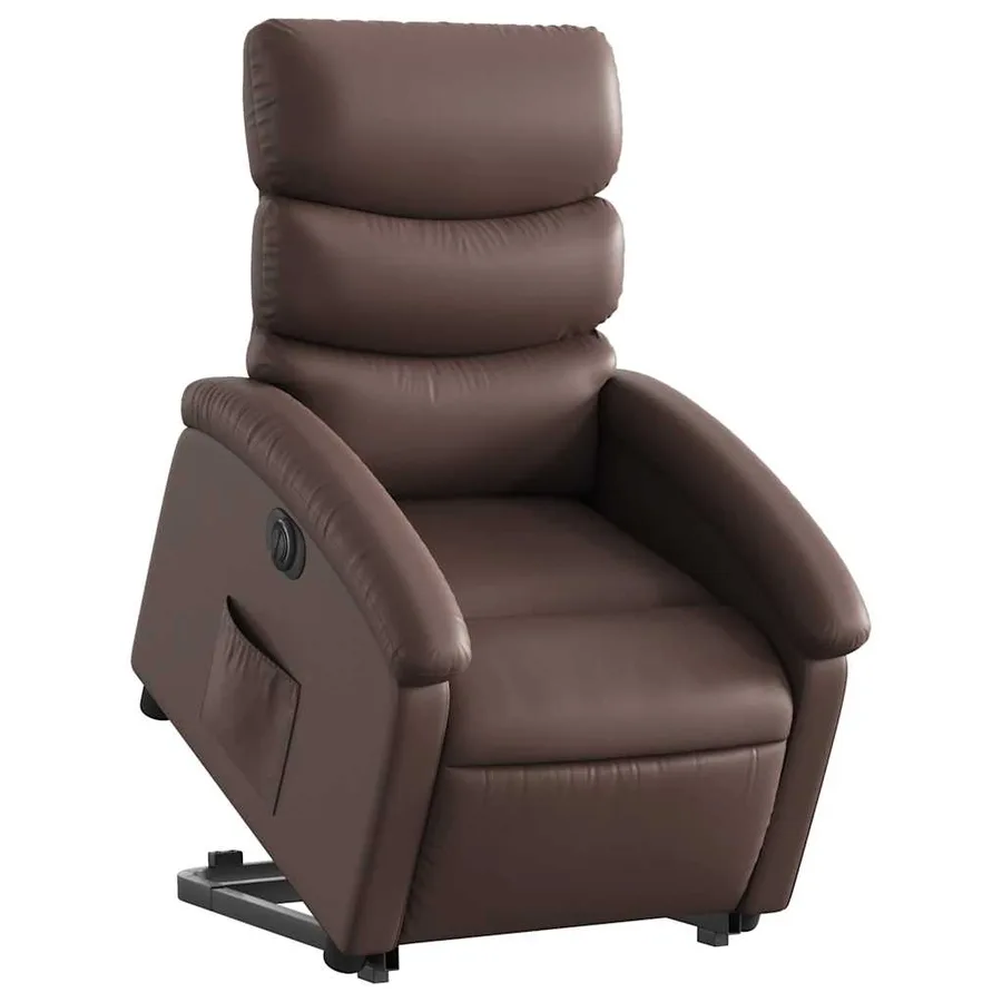 Fauteuil inclinable électrique marron similicuir - 3