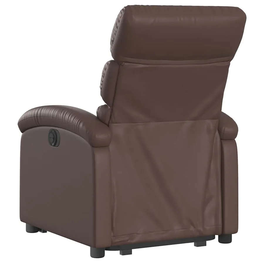 Fauteuil inclinable électrique marron similicuir - 5