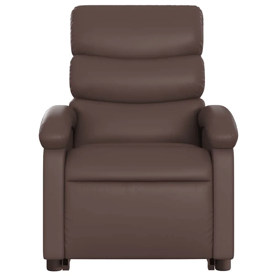Fauteuil inclinable électrique marron similicuir - 9