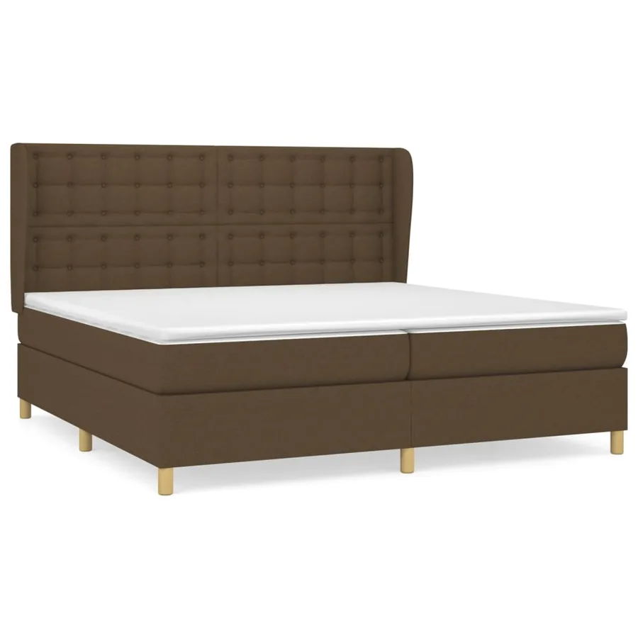 Sommier à lattes de lit avec matelas Marron foncé 200x200 cm - 2