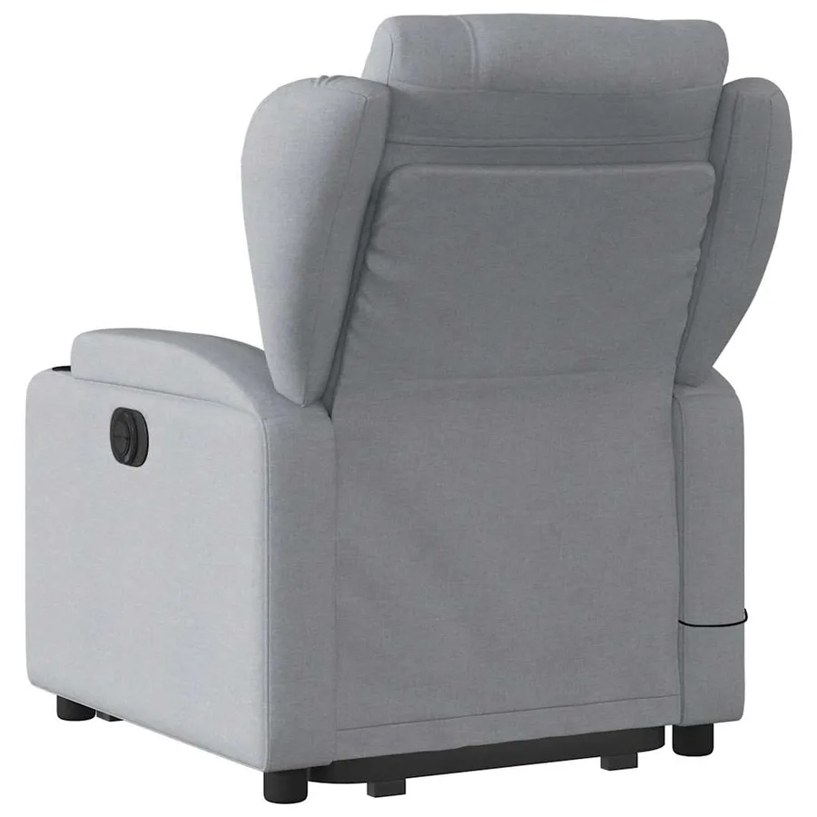 Fauteuil inclinable de massage électrique Gris clair Tissu - 5