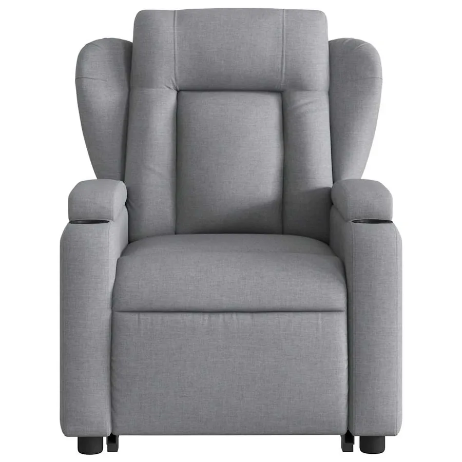 Fauteuil inclinable de massage électrique Gris clair Tissu - 9